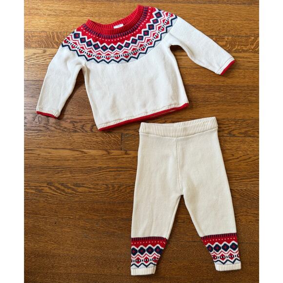 Hanna Andersson Fair Isle Sweater Outfit Size 2 - Picture 1 of 5